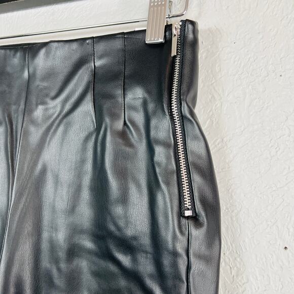 NEW! Zara Faux Leather Hi Rise Legging Black Side Zip Ankle - S - Picture 4 of 7